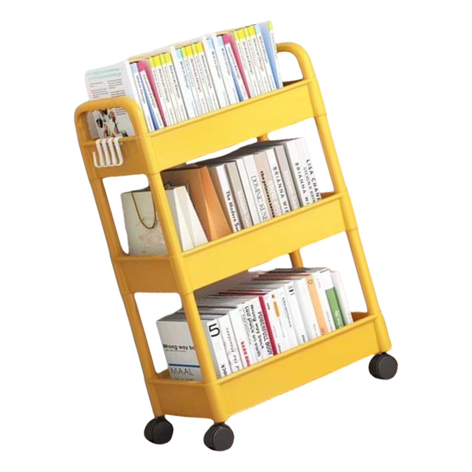 Carrito rodante compacto de 3 estantes, organizador multiuso, estante de almacenamiento móvil para armario, baño, estante rodante ajustable
