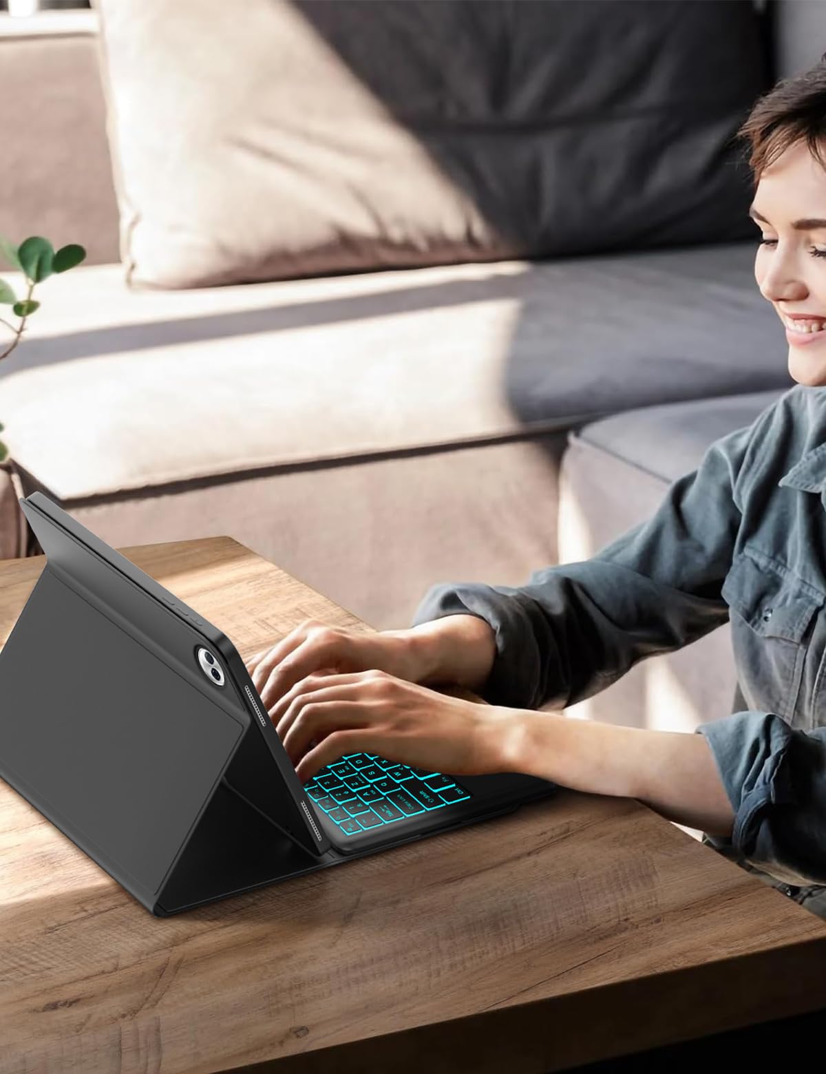 FOGARI Etui klawiaturowe do Honor Pad 10 WiFi Tablet 12,1" 2025 | AZERTY Francuska podświetlana klawiatura magnetyczna klawiatura bezprzewodowa Bluetooth do Honor Pad 10 2025 12.1", czarna