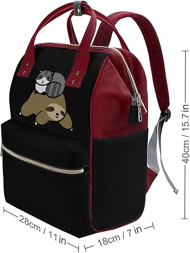 Miniatura 2 de Bolsa de pañales de perezoso y mapache para mujer, mochila de gran capacidad, impermeable, mochila de viaje para computadora portátil