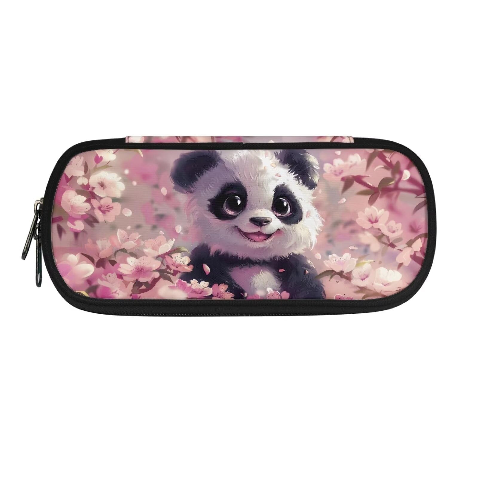 POLERO Cute Panda Pencil Case for Panda Lovers Teen Girls School Stationery Organizer Makeup Cosmetic Bag Pen Box