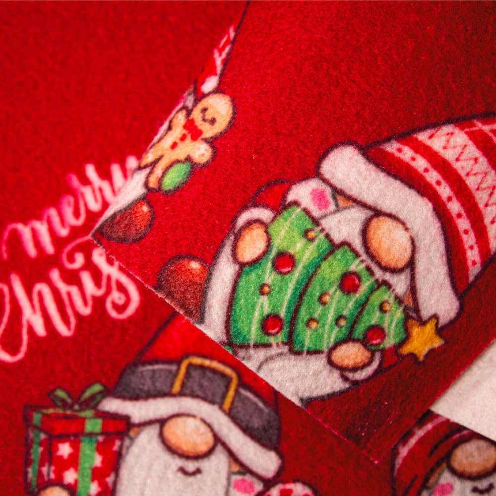 Olivo.Shop | Jingle Roll - Alfombra navideña por Metros, para Interior y Exterior, 1 Metro de Ancho, para Eventos y preparaciones (Gnomes, 5 Metros)