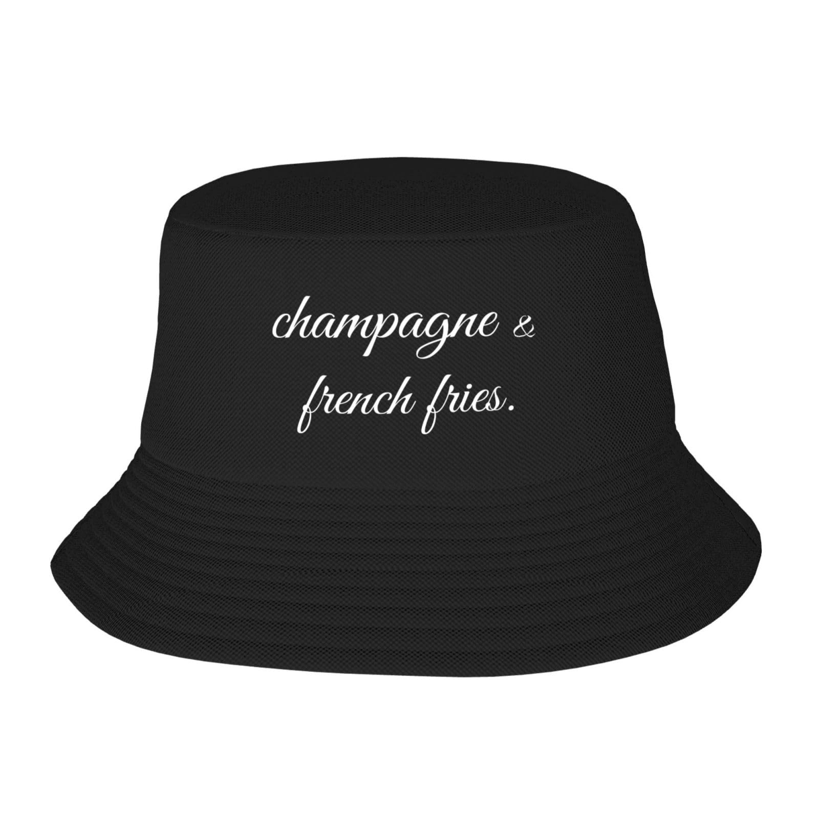 Champagne and French Fries Bucket Hat Packable Sun Hats for Men Women
