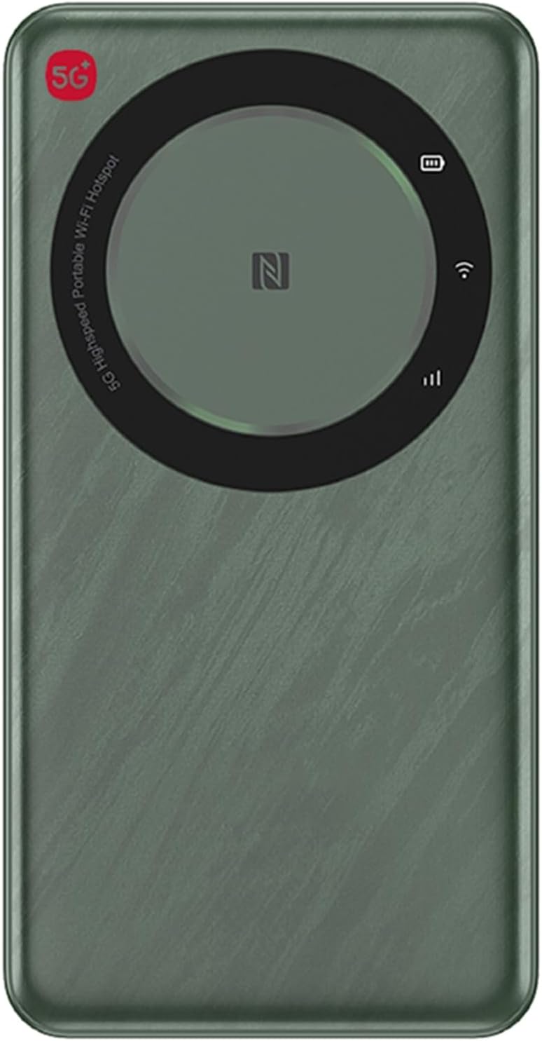 ZTE U30 Air Pocket WiFi Router Global Version 5G, 867Mbps WiFi 5 (802.11ac), Dual-Mode 5G (SA/NSA), 7-Antenna 4x4 MIMO, 10-Device Connectivity, NFC One-Tap Pairing, 4500mAh Battery, USB-C 3.0, Green