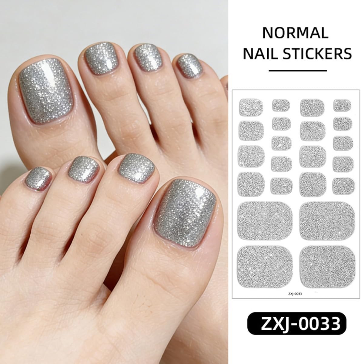 5PCS Toe Full Nail Wraps Gel Nail Stickers Solid Pink Red Purple Glitter Nail Full Wrap Nail Polish Strips 5PCS Rose Red Silver Self-Adhesive Toe Nail Decals for Women DIY Nail Art Decorations