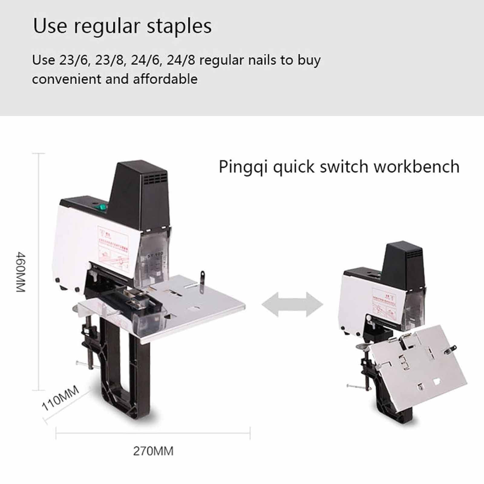 Elektrischer Hefter Mit Pedal, A3-Hochleistungs-Desktop-Hefter, Flachnadel/Sattelnadel, Zwei Modi, Bindestärke 40 Blatt, Für Fabrikbüro Und Zuhause,B
