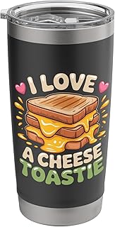 I Love Cheese Toasties Funny British Comfort Food Design Stainless Steel Insulated Tumbler
