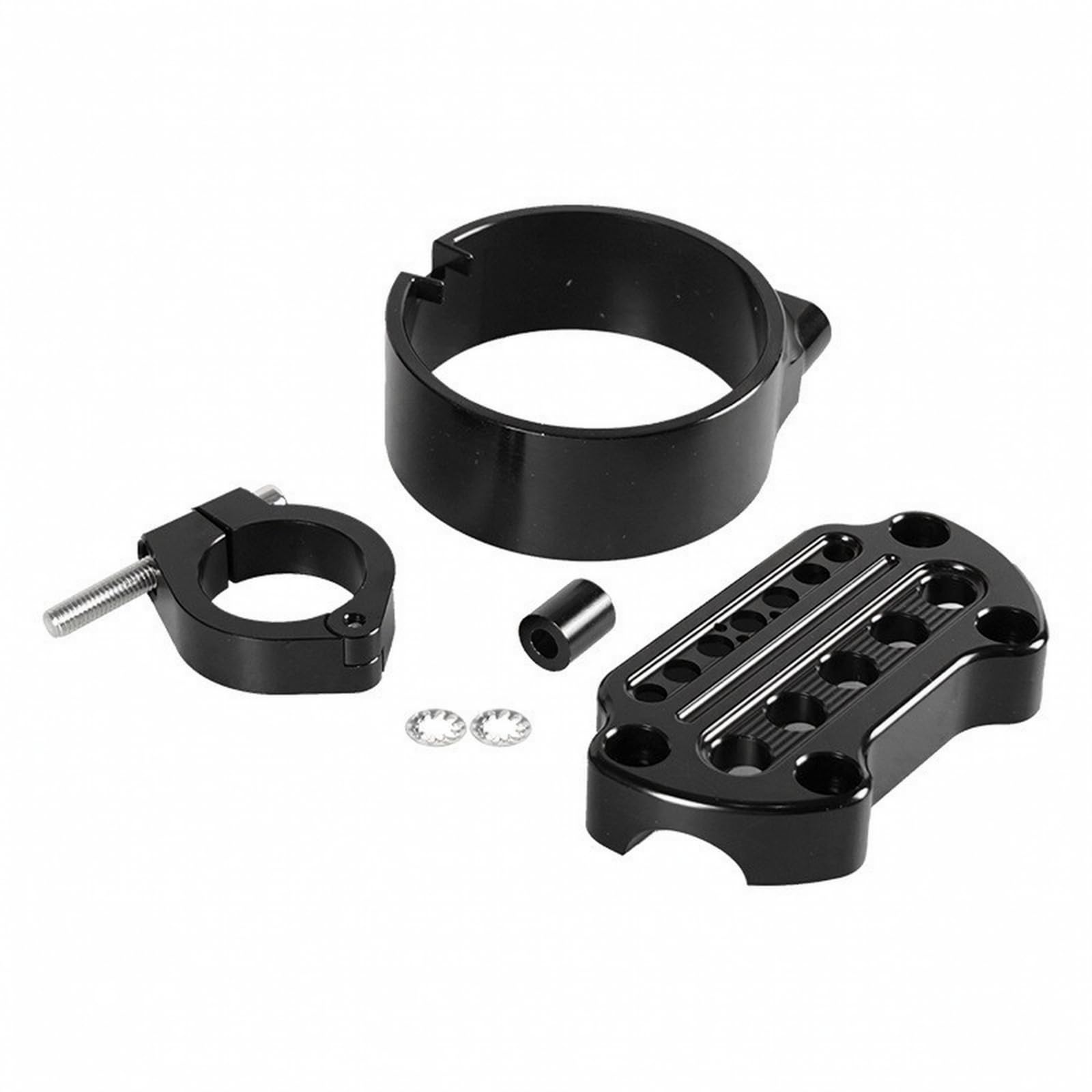 meter-Seitenmontage-Verlegungshalterungs-Kit Perfekt passend halter mit Kontrollleuchtenöffnung Stabil Instrumentenhalter für Motorradfahrer , Schwarze Halterung + Druckcode