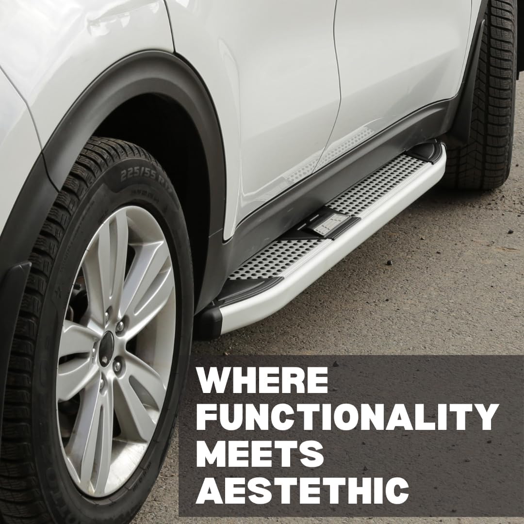 Erkul 5.2" Running Boards for GMC Sierra 2019-2025 1500 Crew Cab, 2020-2025 2500HD 3500HD - Heavy Duty Aluminum Wide Side Steps Nerf Bars | No-Drill Installation | Mounting Brackets Included - Silver