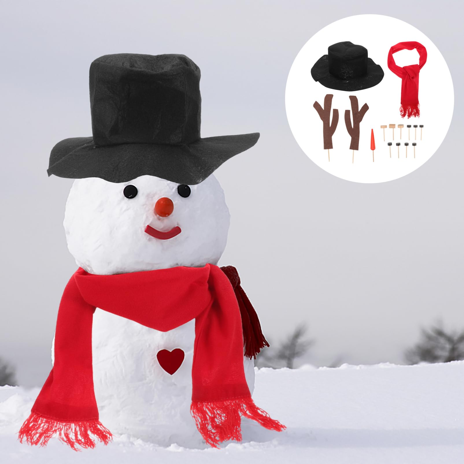 PRETYZOOM 5sätze Diy Schneemann Kostümset Für Weihnachten Teiliges Bastelset Mit Schneemann Requisiten Für Kreative Winterdekorationen Und Foto-requisiten Für Familie Und Freunde