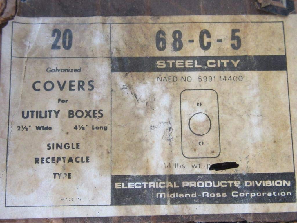 Steel City 68-C-5 Galvanized Utility Box Cover 68C5 (Pack of 20)