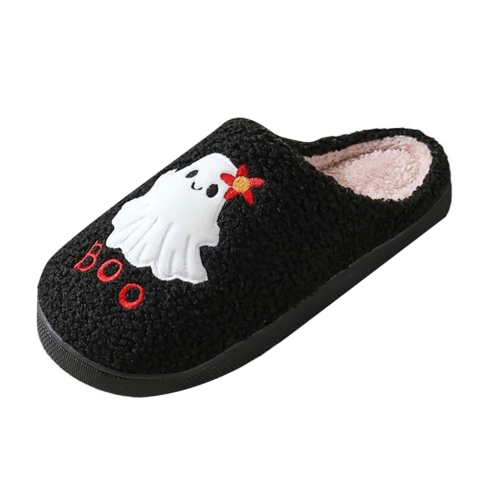 Zapatillas de estar por casa para mujer, de felpa, para Halloween, suaves, suaves, divertidas, con forro, para invierno, cálidas, para hombre y mujer