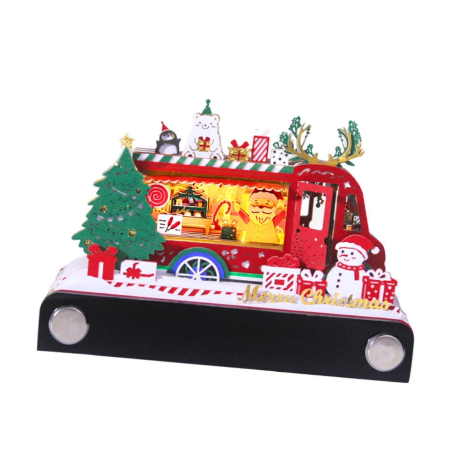 Tischkalender 2025 mit 3D Effekten, Dekoratives Kunstwerk für Die Schule, Weihnachts-foodtruck