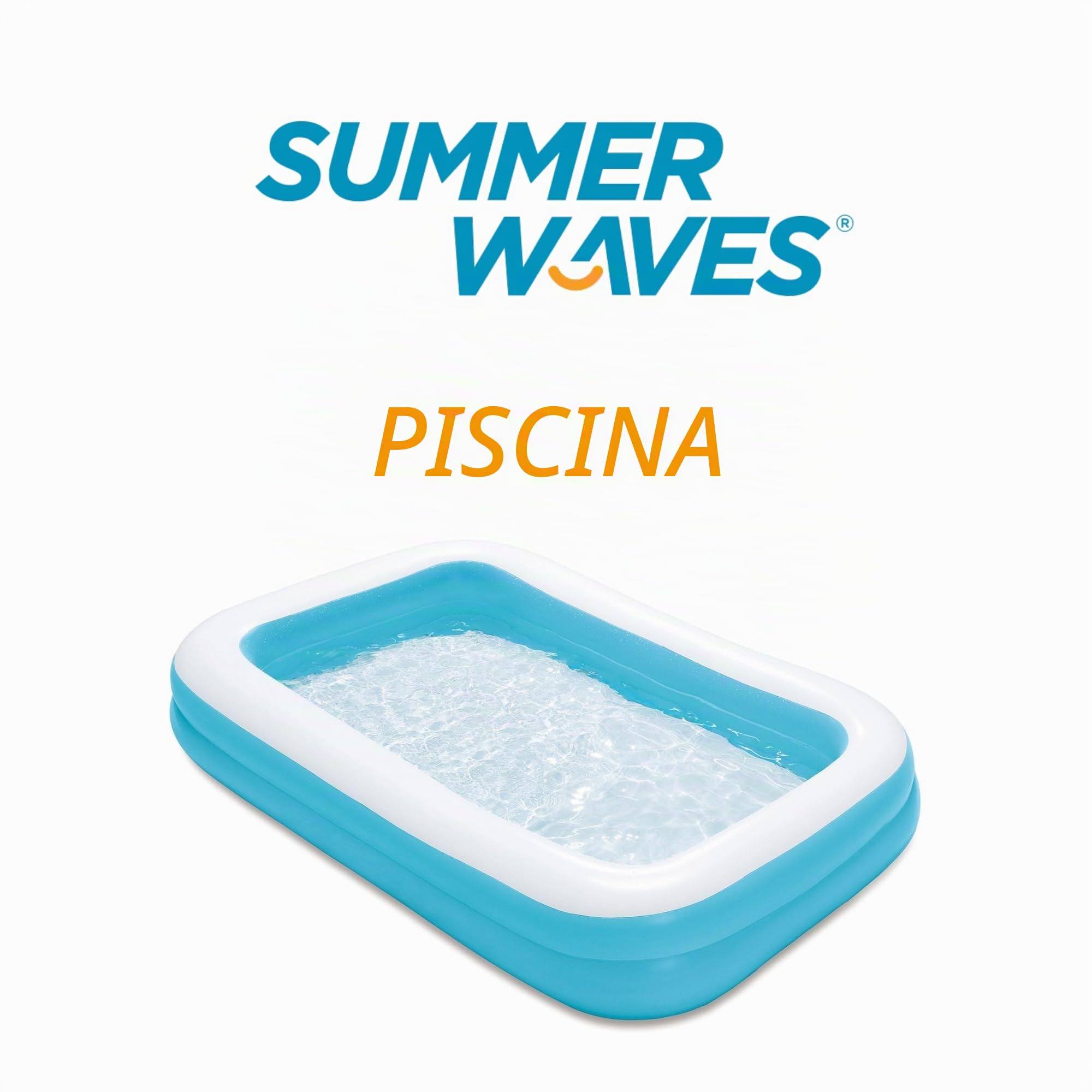 Summer Waves Piscina Hinchable Familiar Rectangular Infantil, 3.05 M x 1.83 M x 46 CM