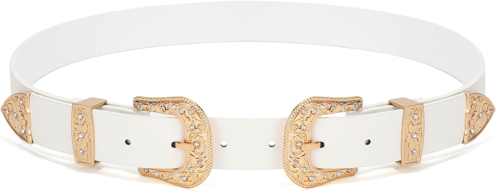 XZQTIVE Women Leather Belt Ladies Vintage Western Belt Retro Cowgirl Leather Belt Black Waist Belt for Pants Jeans Dresses