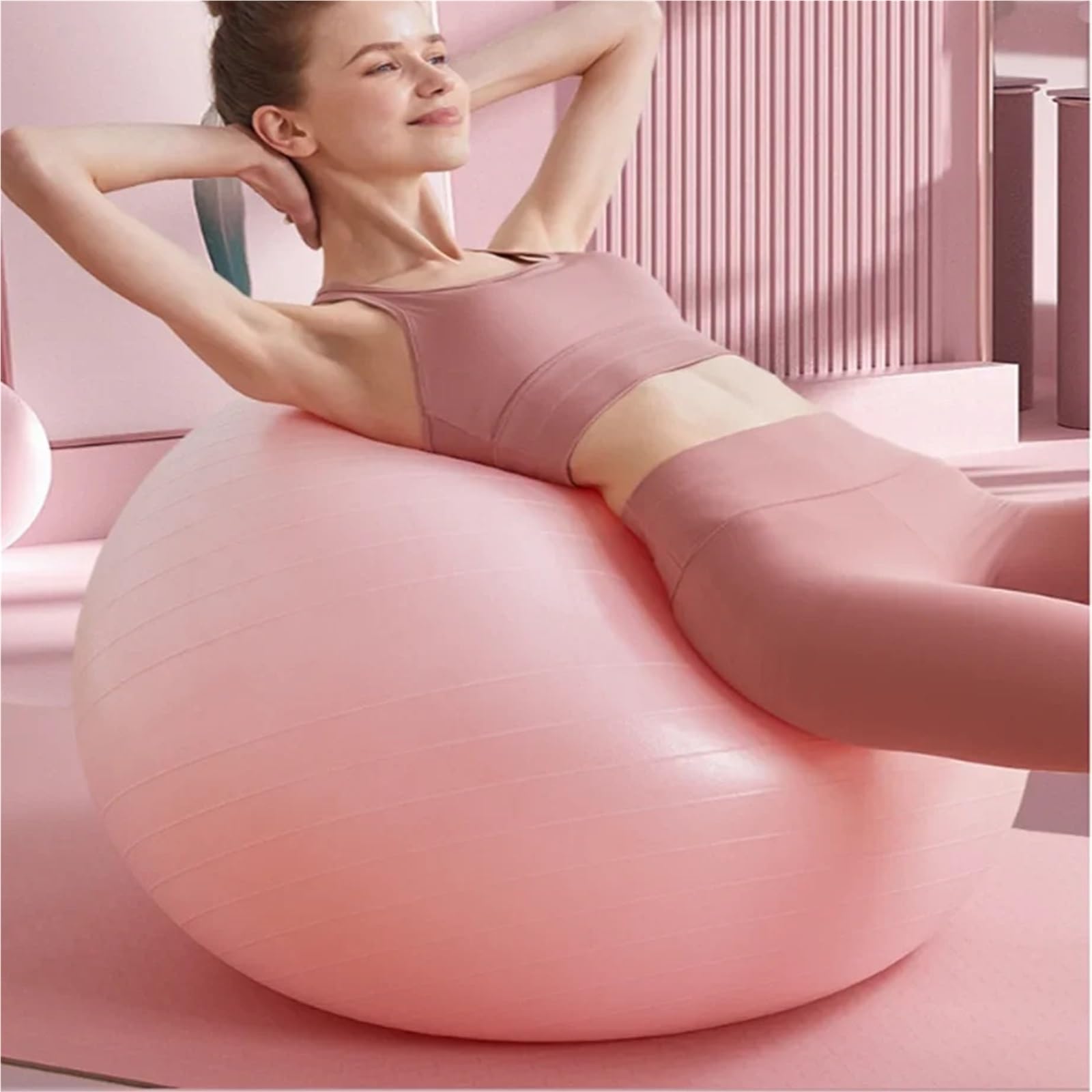 Pelota de yoga multifuncional de PVC a prueba de explosiones, superficie lisa, para fitness, relajación, partería, pelota grande elástica