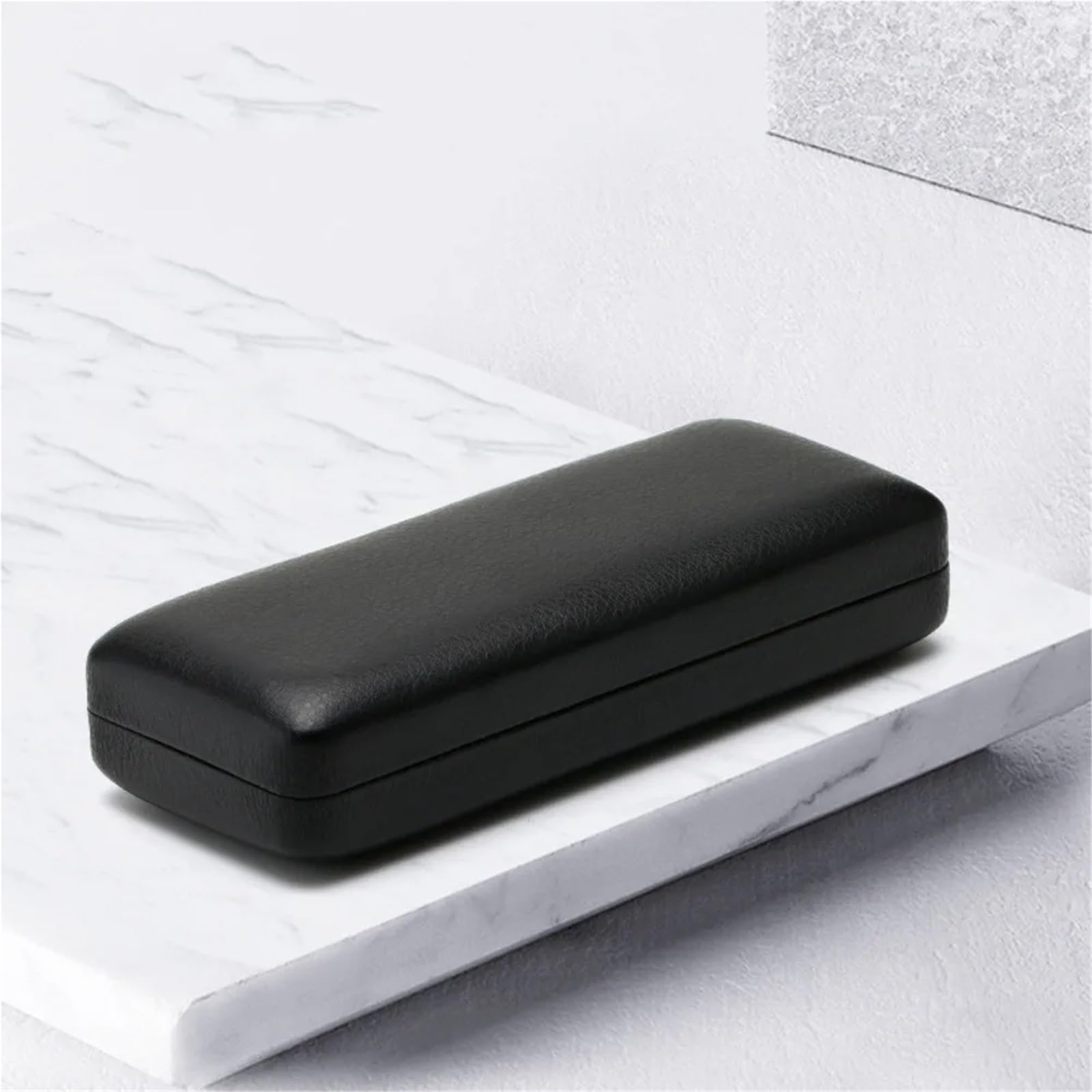 Funda De Gafas Caja de Almacenamiento de Gafas for Hombre y Mujer, Estuche de Gafas de Sol portátil Cuadrado de Metal, Cuero Simple, 2 uds.