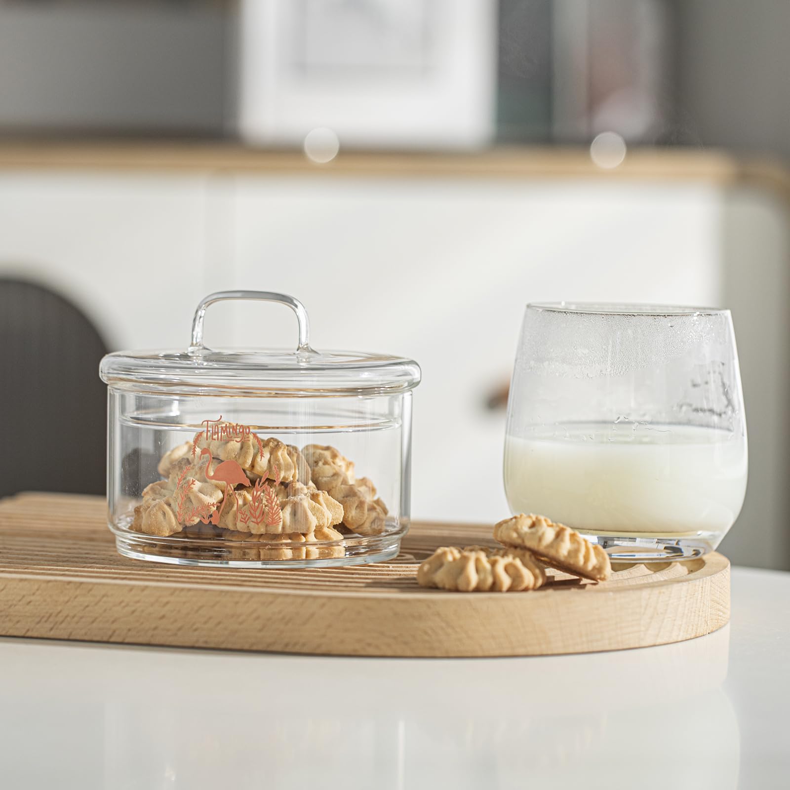 Covered Christmas Candy Dish Glass Candy Dish With Bamboo Lid