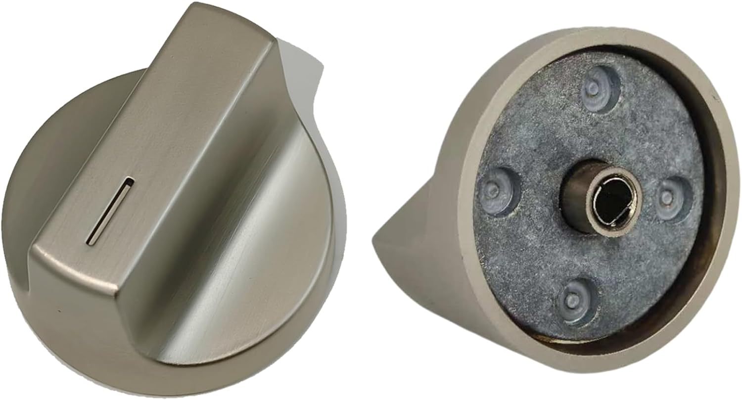 W11517331 Stove Knobs Replacements, 2 Pack Metal Oven Knobs Compatible with Whirlpool WEE515S0LS2 WEE515S0LS3 WEE745H0FE0, Replace W11117415 Range Control Knob etc