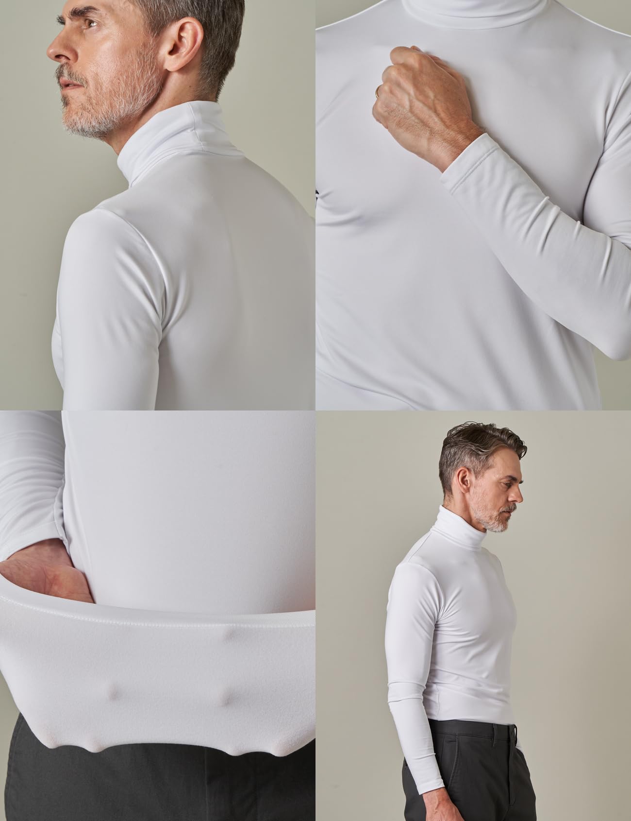 LAPASA Maglia Termica Dolcevita Leggera/Peso Medio Strato Base Uomo - Abbigliamento Termico T-Shirt M122 M124