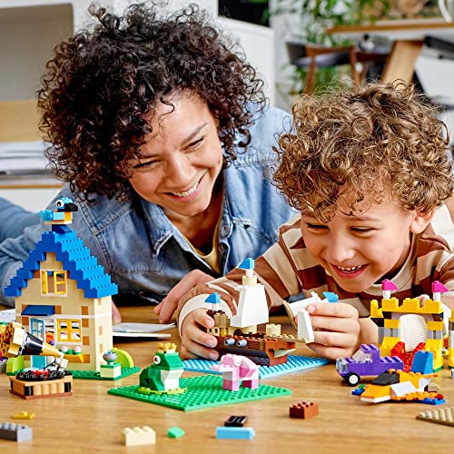 Image of LEGO 11717 Classic Bricks Bricks Plates Large Creative Box Building Set with Wheels, Windows, Doors and Eyes,Multicolor,Pack of 1504 Pieces