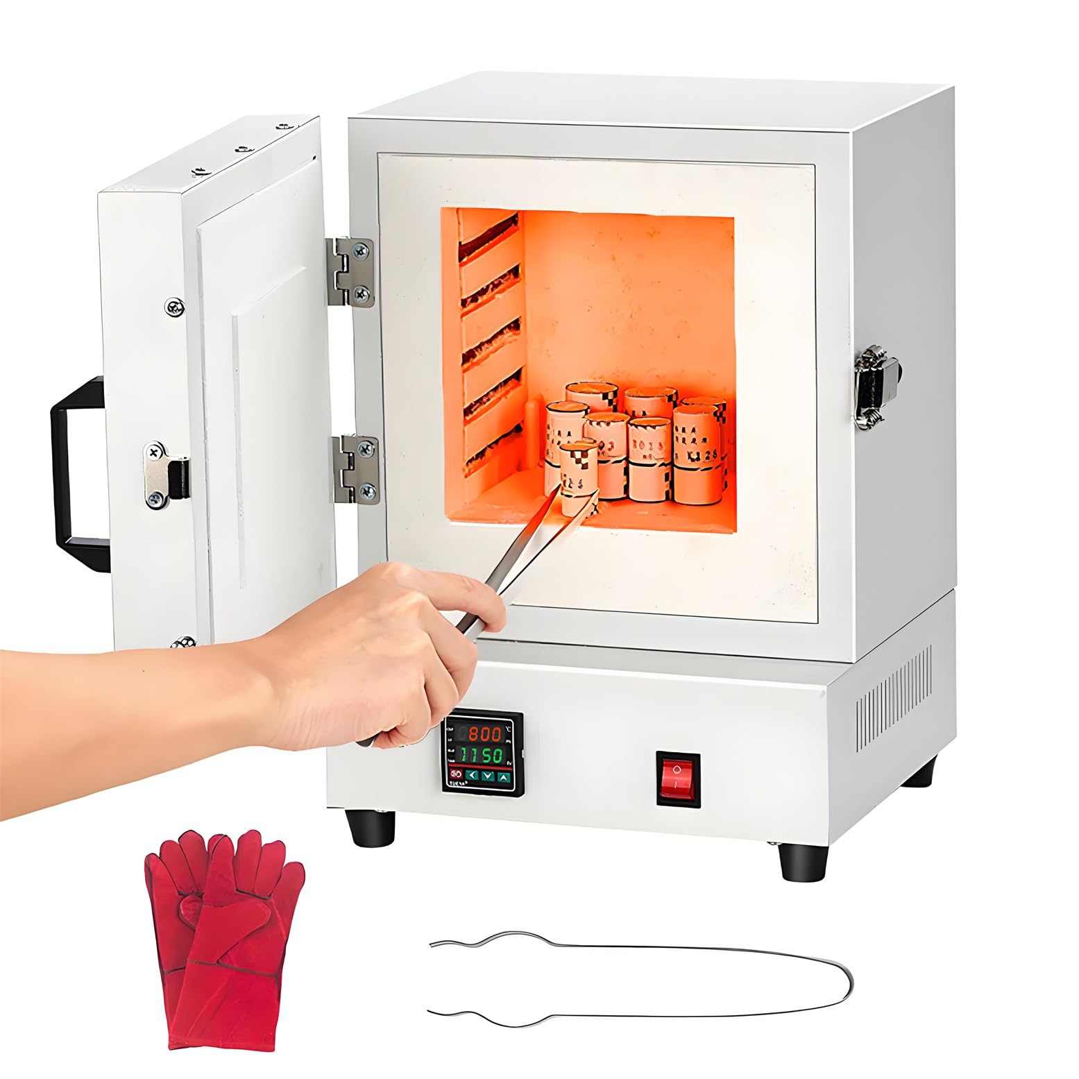 Horno de mufla de Laboratorio 1150 ℃ 2000 W, Horno Digital de Fibra cerámica para procesos de incineración, Tratamiento térmico y desparafinado de moldes de Yeso para joyería.