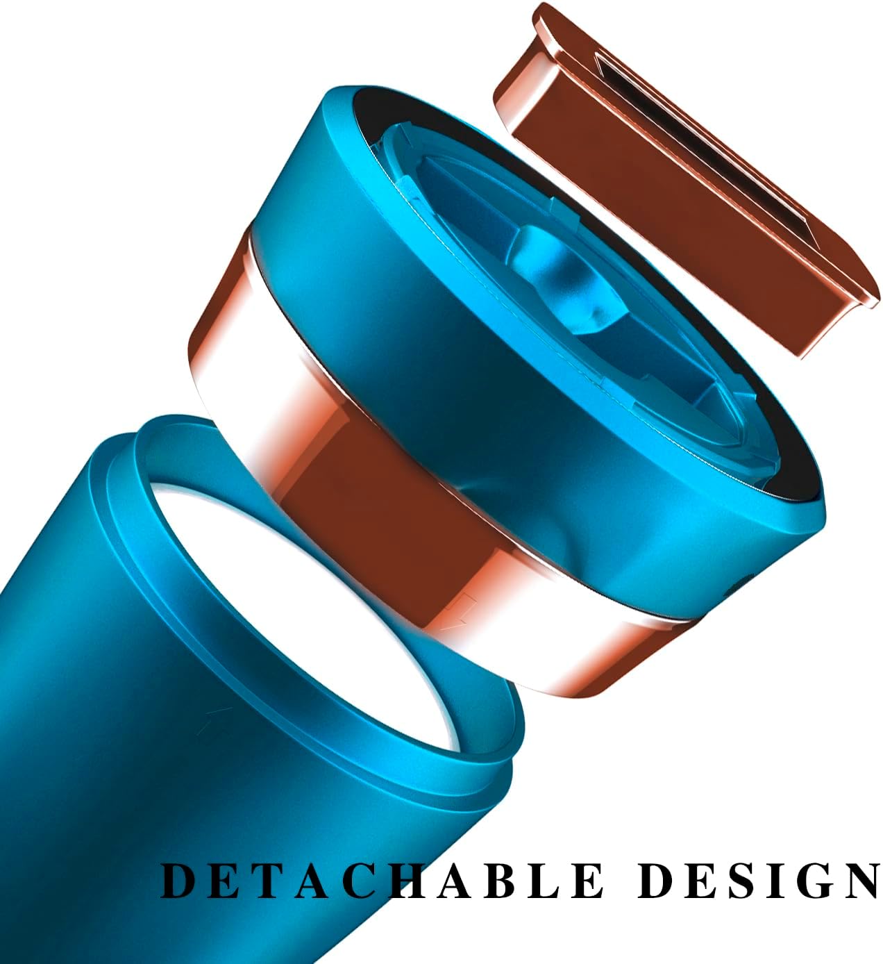 Car Ashtray, Auto Ashtray Cigar Electronic Cigarette Lighter Detachable Solar Powered/USB Rechargeable with Lid Blue LED Light for Most Car Cup Holder Home Office (Blue)