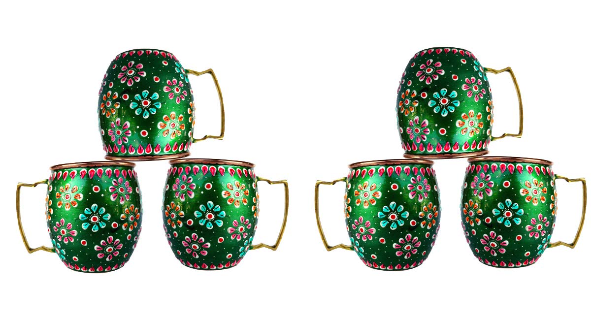 Tazza In Rame Puro Per Moscow Mule 16 Oz - Set Da 4 Pezzi Fatte A Mano, Ideali Per Cockartigli, Vodka, Birra E Caffè Freddo - Regalo Perfetto Per Appassionati Di Mixology