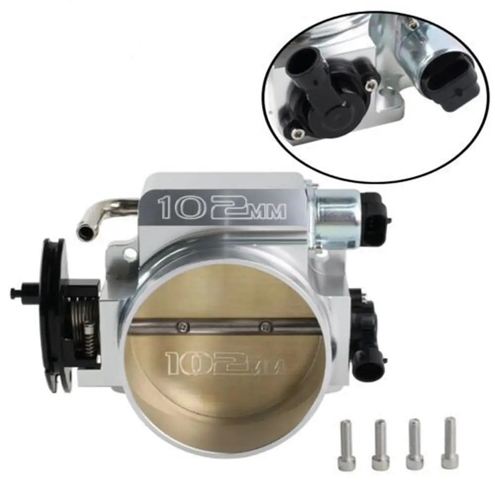 Przepustnica kontroli powietrza Korpus przepustnicy Sliver Billet 102 mm z czujnikiem TPS IAC pasujący do GMC Gen LS1 LS2 LS3 LS6 LSX Przepustnica do samochodu