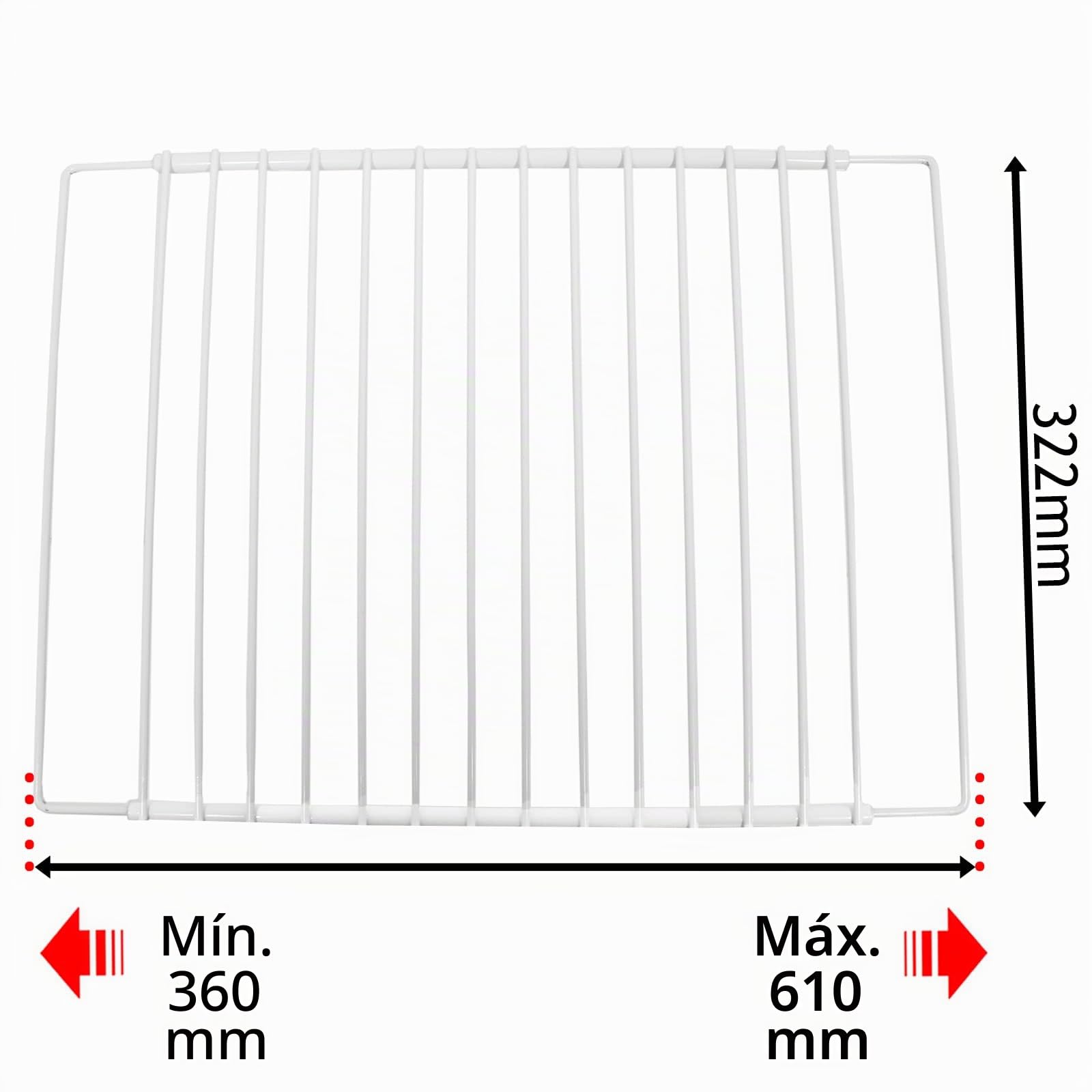 SPARES2GO Estante Universal para frigorífico y congelador (Paquete de 3, Blanco, Ajustable, Recubierto de plástico, Brazos Extensibles)