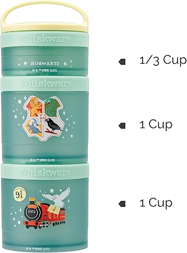 Miniatura 2 de Whiskware Harry Potter - Contenedores apilables para aperitivos para niños y niños pequeños, 3 tazas apilables para aperitivos para la escuela y