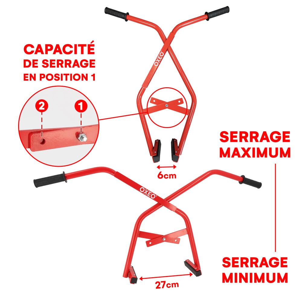 Pince bordure professionnelle - Acier - Capacité serrage réglable 3 positions - Portée 6-45cm - 100kg - Lève bordure Trottoir