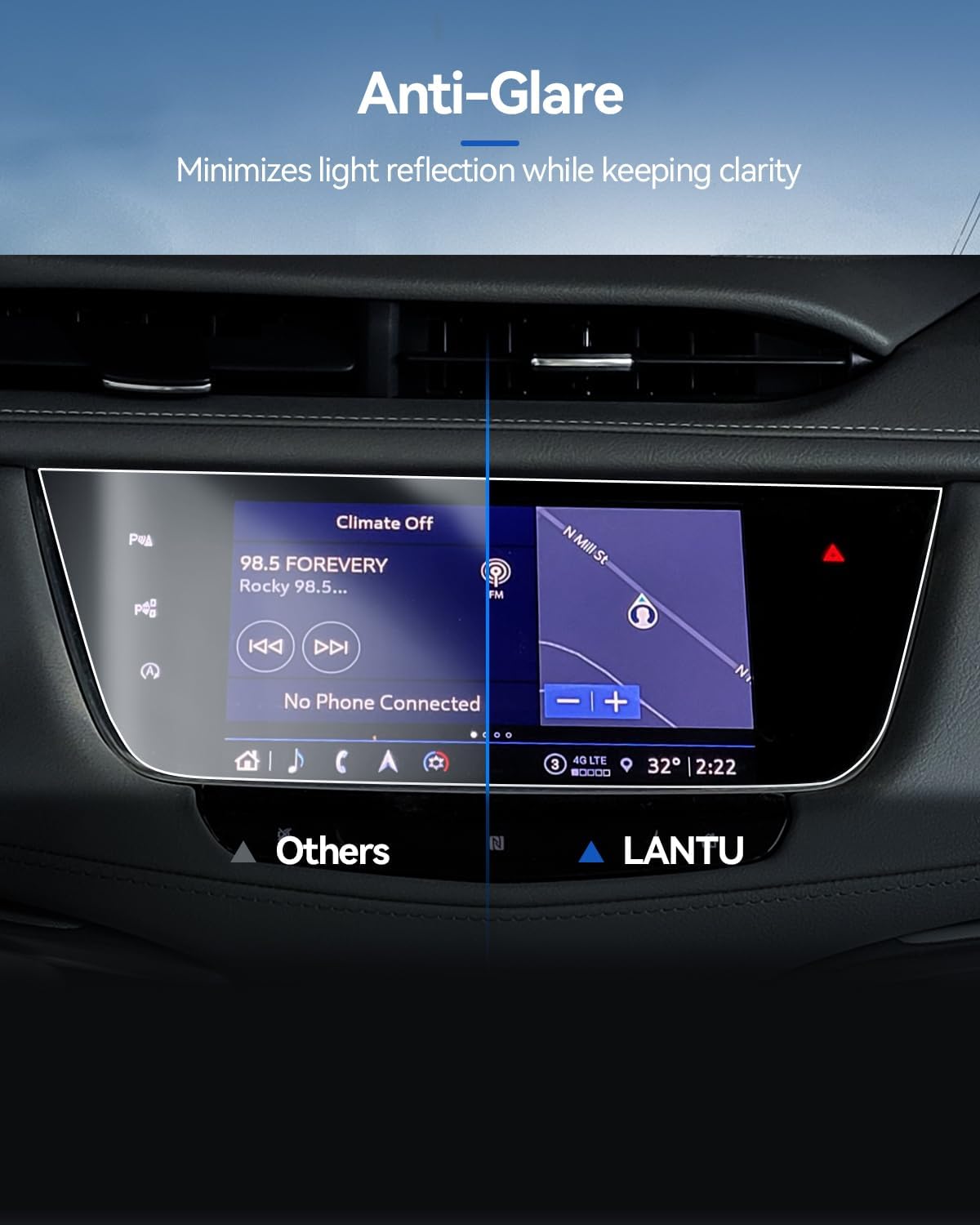 Car Screen Protector for 2015-2023 2024 2025 Cadillac XT5 & 2019-2024 2025 Cadillac XT6 Accessories Navigation Touchscreen Protector Film Tempered Glass HD Clear 8’’