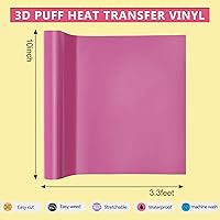 Vista 2 de 3D Puff HTV, 10in x 3.3ft 3D Heat Transfer Vinyl Roll, Gray 3D Puff Iron On Vinyl for DIY T-Shirt, Clothes, Bag, Pillow, Textile Fabric