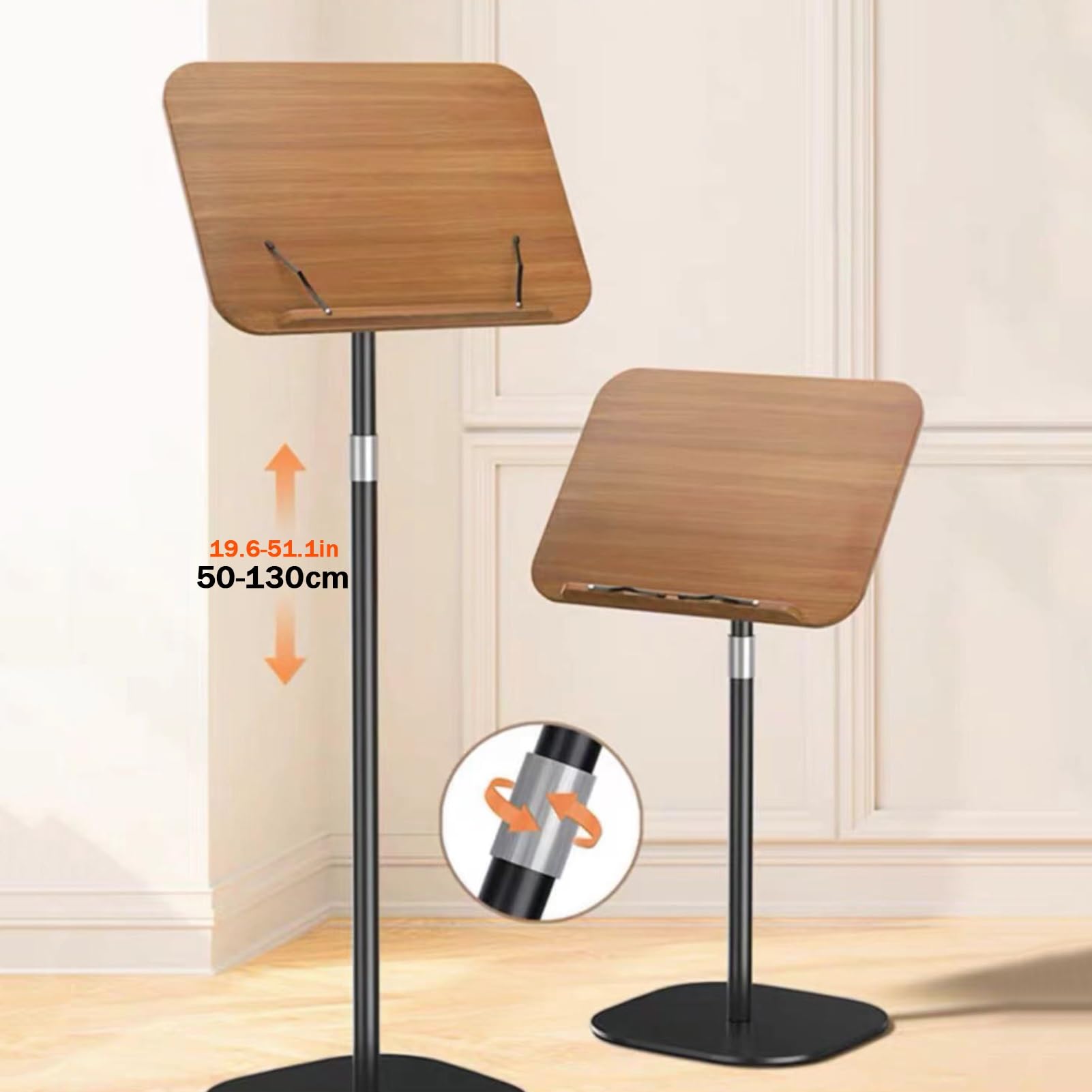 Générique Pupitre d'église Portable - Pupitre sur Pied avec Surface de Lecture inclinée - Assemblage Facile - Support de Podium relevable