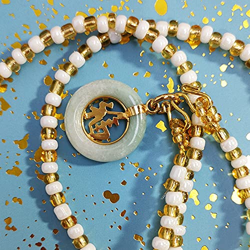 Natural Green Jade Real Light Green Round Donut Lucky Coin Jewelry Prosperity With Necklace Beads Color Gold White For Women Charms Luck Success Promote Love Wealth In Life Trade Flourish Prosperity #TOP5