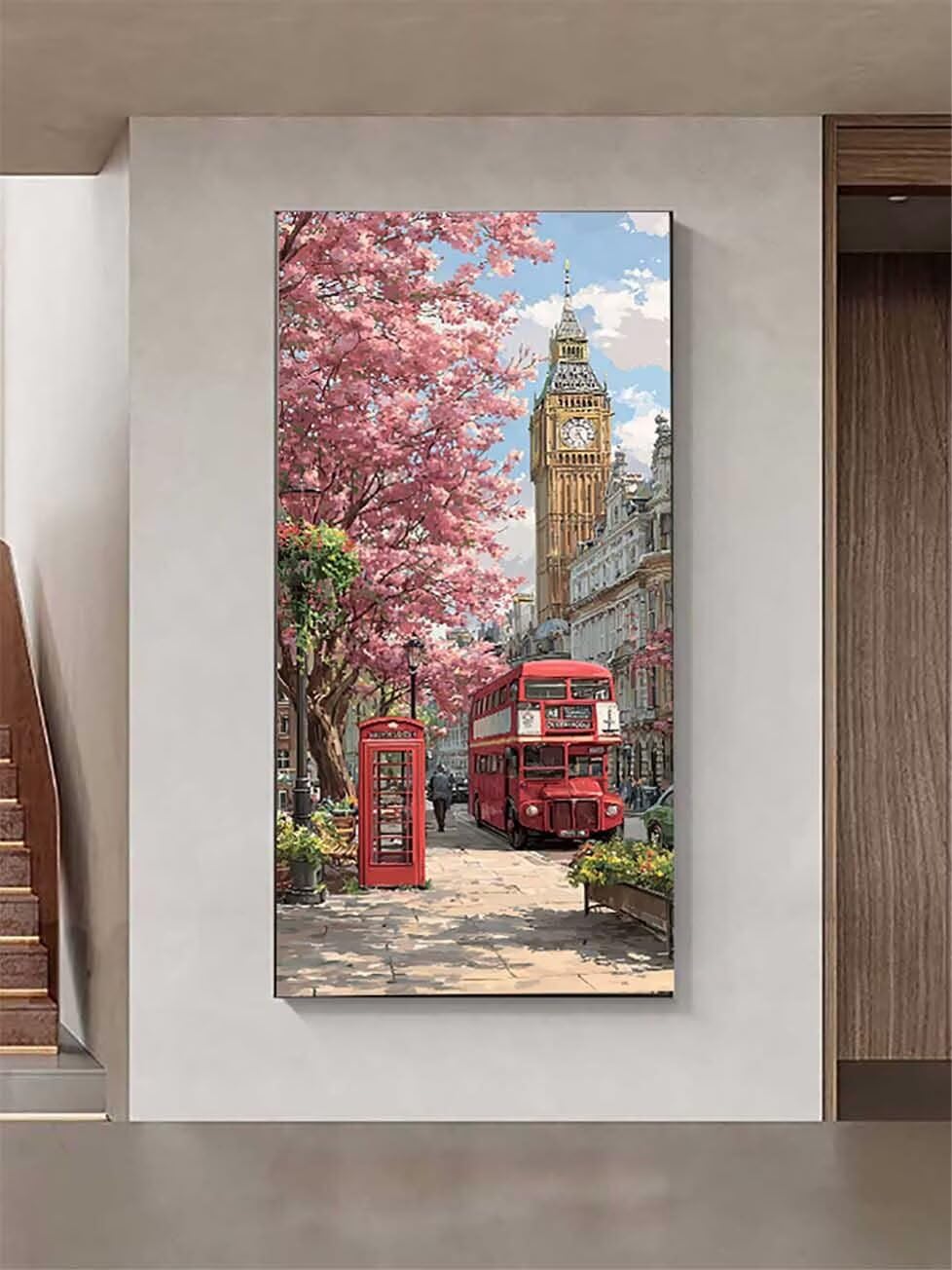 Autobus Diamentowe Malarstwo Big Ben Zestawy Artystyczne Dla Dorosłych, Kryształowy Zestaw Artystyczny dla Dorosłych Dzieci DIY 5D Kwadratowe Pełne Wiercenie Klejnot Kropki Stras Haft Rzemiosło Obraz