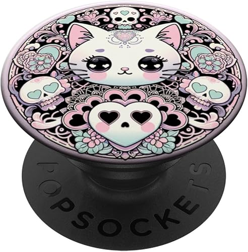 PopSockets PopGrip estándar para gatos góticos, góticos, pastel
