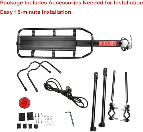 Miniatura 2 de Portaequipajes retráctil para bicicleta, portaequipajes trasero de aleación de aluminio negro, portaequipajes para bicicleta de montaña de