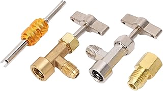 Self Sealing Valve Adapter Kit, 1/4in Flare Output Universal Self Sealing Single Puncture Can Taps R134A Industrial for AC Line Repair