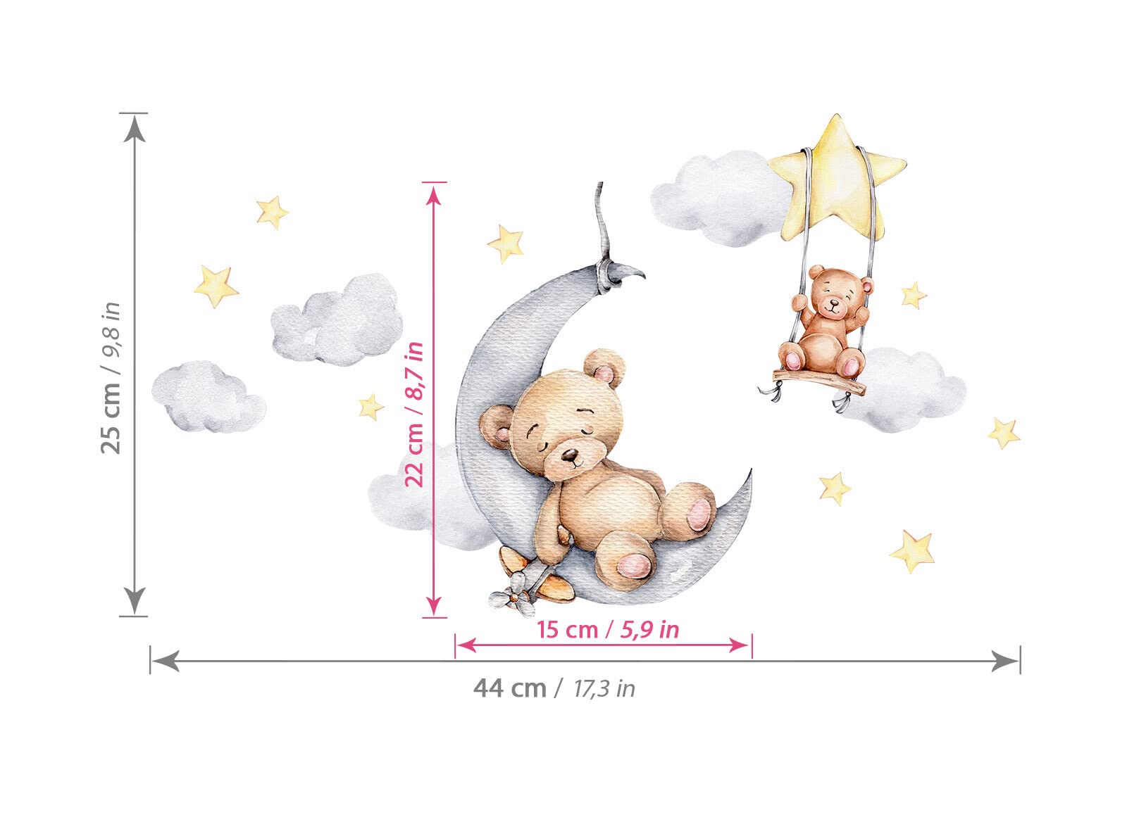 Adesivo da parete per bambini SLEEPY TEDDY By ACTE-DECO