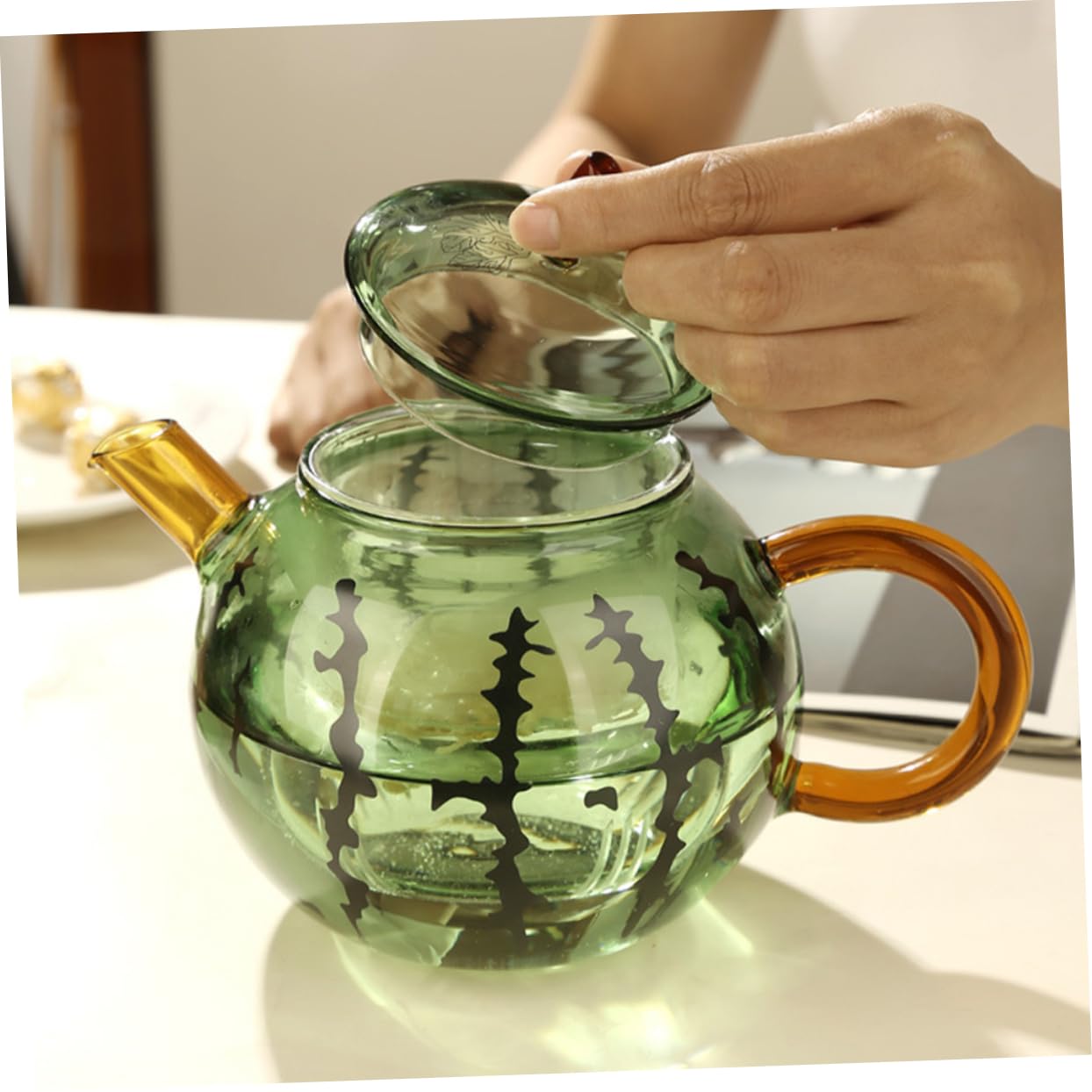 Cabilock Tetera De Cristal Pequeña y Práctica Ideal Para Té Suelto y Té En Bolsa