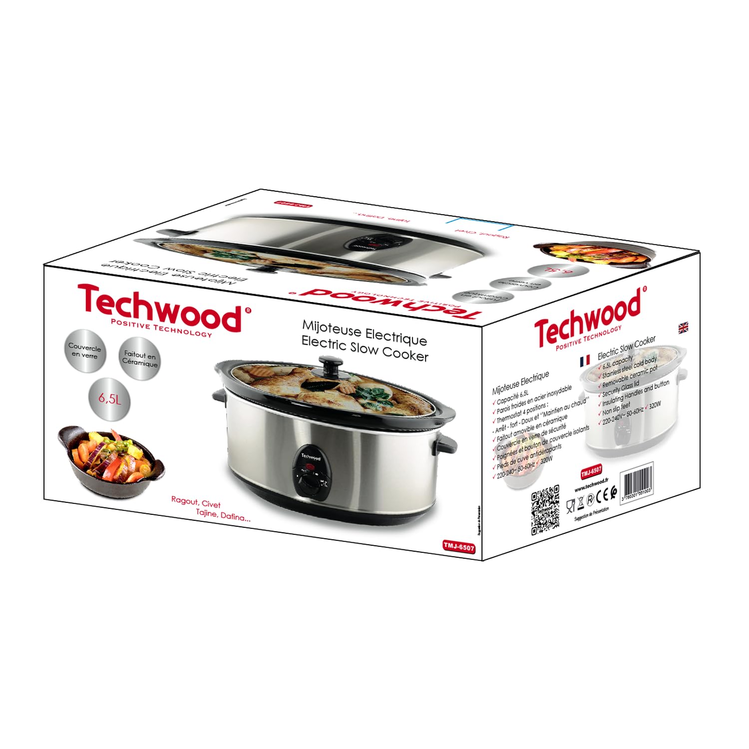 Techwood TMJ-6507 Mijoteuse Inox 6,5 L