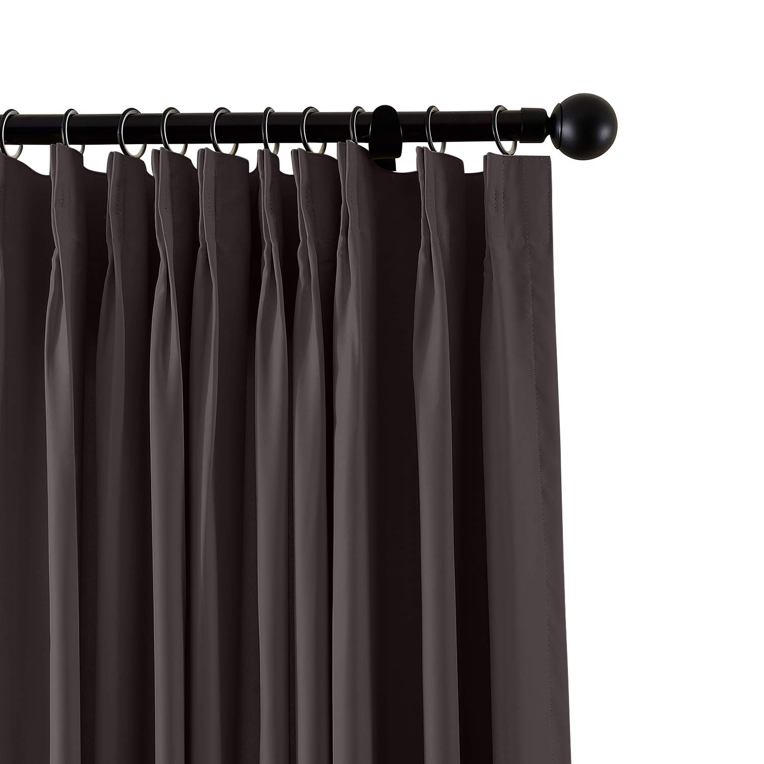 Fireproof Flame Retardant Thermal Insulated Curtain Drapery Panel Pinch Pleat Chocolate 55" W x 90" L For Office Hotel School Cinema Hospital 1 Panel