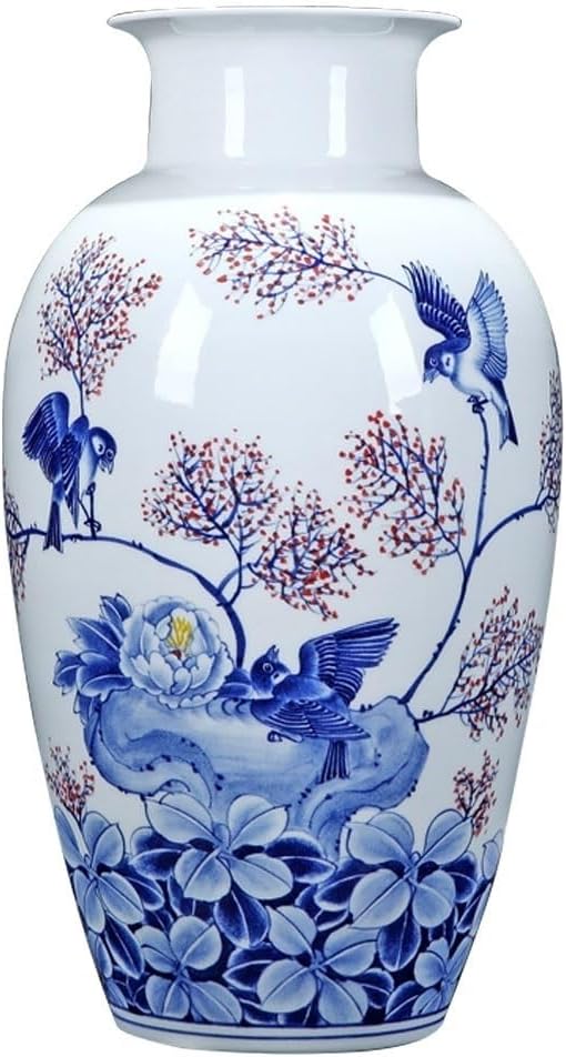 Vase Modern Chinese Ceramic Vase Decoration Home Living Room Decoration Handmade Porcelain Bottle Decoration Suitable for Dining and Living Room Home decoratio