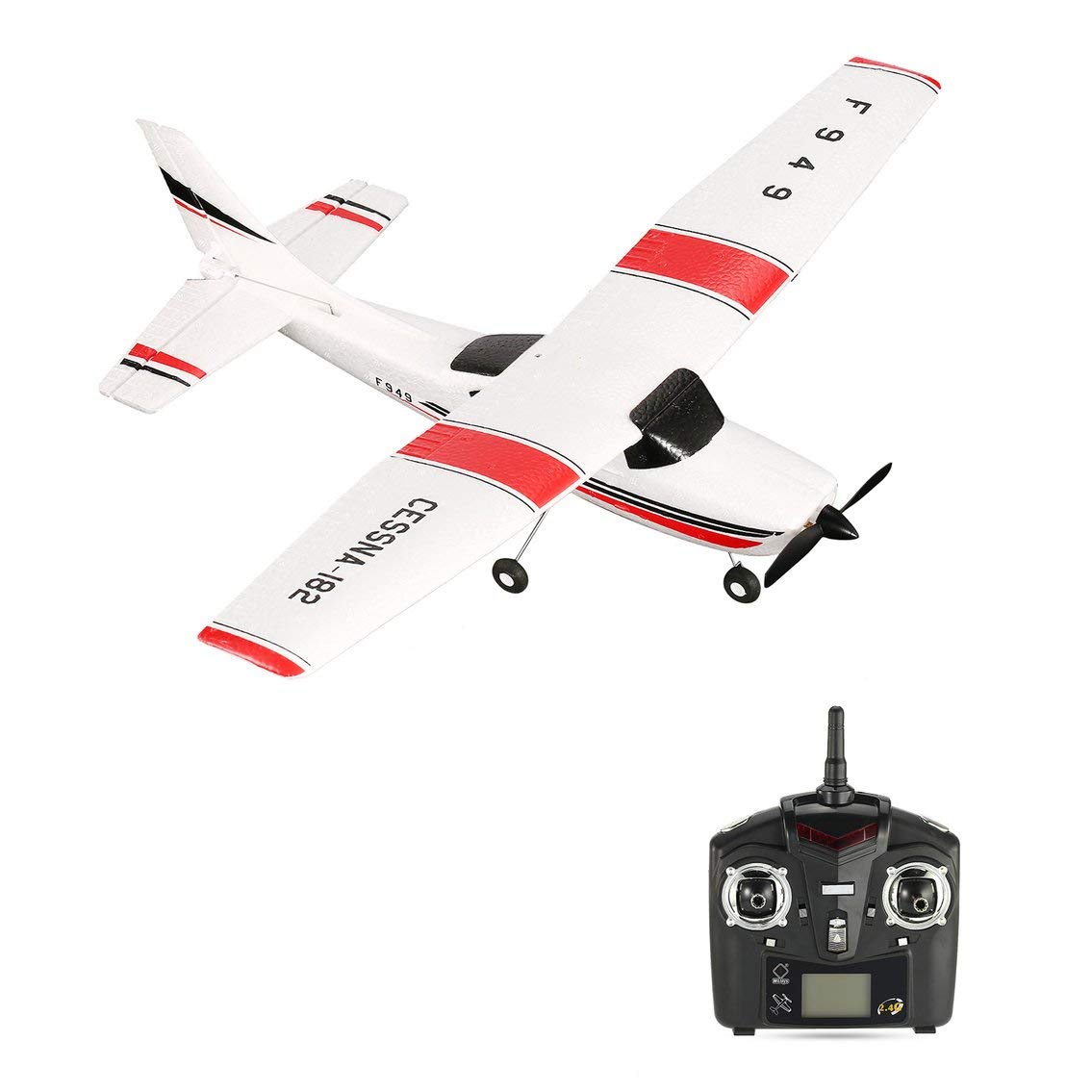 WLtoys F949 3-kanałowy 2,4 GHz Radio Control RC samolot Fixed Wing RTF CESSNA-182 samolot Outdoor Drone zabawka dla dzieci w wieku 14 lat i dzieci (kolor: biały)