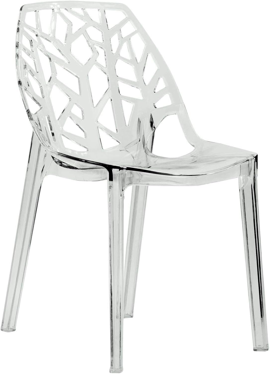 Clear Polycarbonate Cut-Out Design Dining Chair
