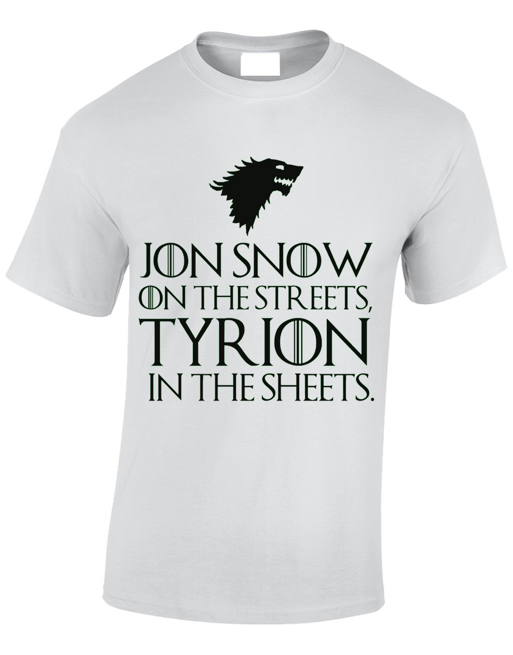 Crown Designs Men's White Jon Snow On The Streets Fantasy Tv Show Inspired For & Teenagers T-Shirts Tops - /Small