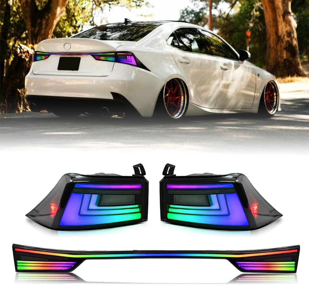 T T-ABC New Taillight Compatible with 2014-2020 Lexus IS300 IS350 IS200T Tail Light Base F Sport IS250 Crafted Line Rear Lights Full LED Sequential Accessories Animation Custom Replacement (T2R)