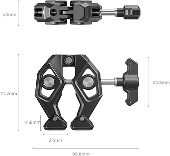 SMALLRIG Crab-Shaped Super Clamp with Swivel Tip & 1/4-20 Expansion Holes