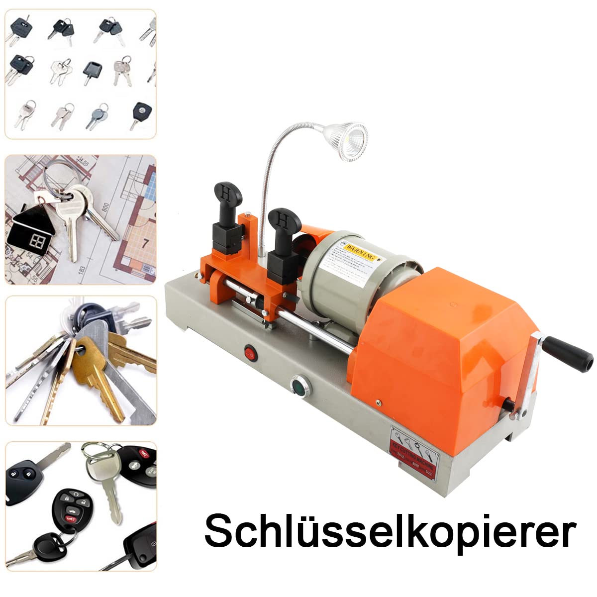 120W Horizontale Schlüsselmaschine mit LED-Licht 220V Schlüsselkopierer Key Cutting Machine Multifunktional Elektrisch Manuell Doppelte Horizontale Schlüssel Kopiermaschine